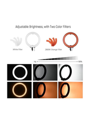 Andoer Universal Mobile Phone LED Photography Ring Fill Light Kit, Black/Clear