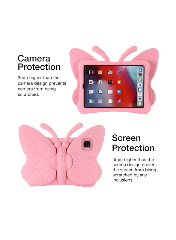 Apple iPad 4th Gen 10.9 2020/iPad Pro 11 Kids EVA Foam Shockproof Kickstand Butterfly Lightweight Tablet Case Cover, Pink