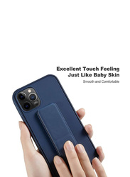 Apple iPhone 14 Pro Max Foldable Silicone Magnetic Mobile Phone Back Case Cover with Hand Grip, Blue