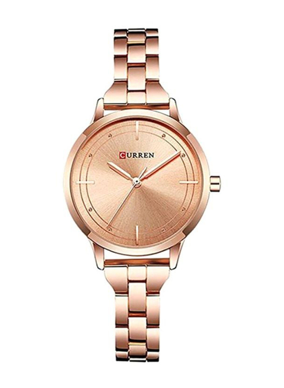Curren Analog Watch for Women with Stainless Steel Band, 2724623043067, Gold