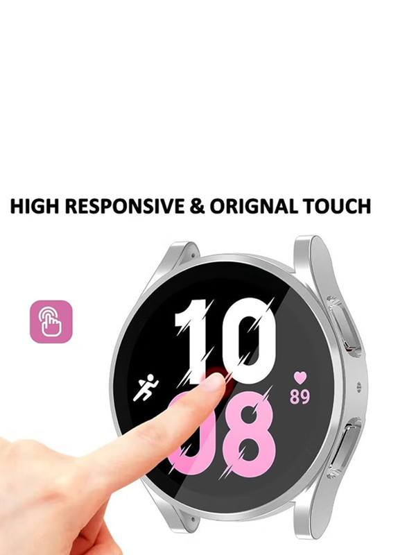 Zoomee Protective Ultra Thin Soft TPU Shockproof Case Cover for Samsung Galaxy Watch 4 40mm, Silver