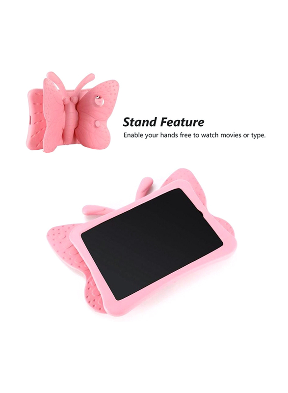 Apple iPad Generation 9th/8th/7th 10.2/10.5-inch Kids EVA Foam Shockproof Kickstand Butterfly Lightweight Tablet Case Cover, Pink