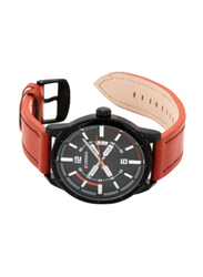 Curren Stylish Analog Watch for Men with Leather Band, Water Resistant, 8211, Brown-Black