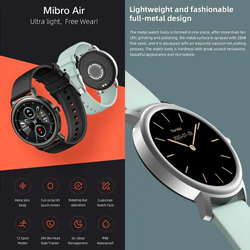 Mibro Air XPAW001 Fitness Tracker Smart Watch with 12 Sports Modes, 24h Bio Heart Rate, IP68 Waterproof & BT5.0, Black