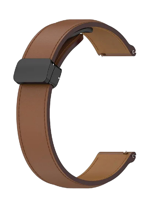 Perfii Genuine Cow Leather Watch Strap for Huami Amazfit GTR 4/GTR 4 Pro/GTR 3/GTR 3 Pro/GTR2/GTR2E 22mm, Brown