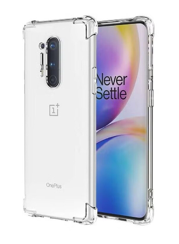 OnePlus 8 Pro Soft Silicone Shockproof Anti-Scratch Protective Bumper Shell Corner Mobile Phone Case Cover, Clear