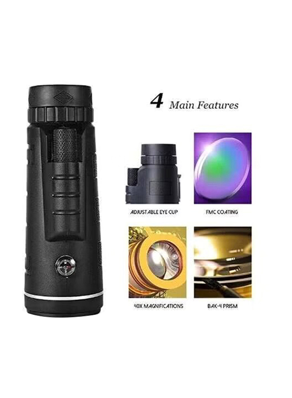 Mobile Phone High Vision Telescope Lens, Black