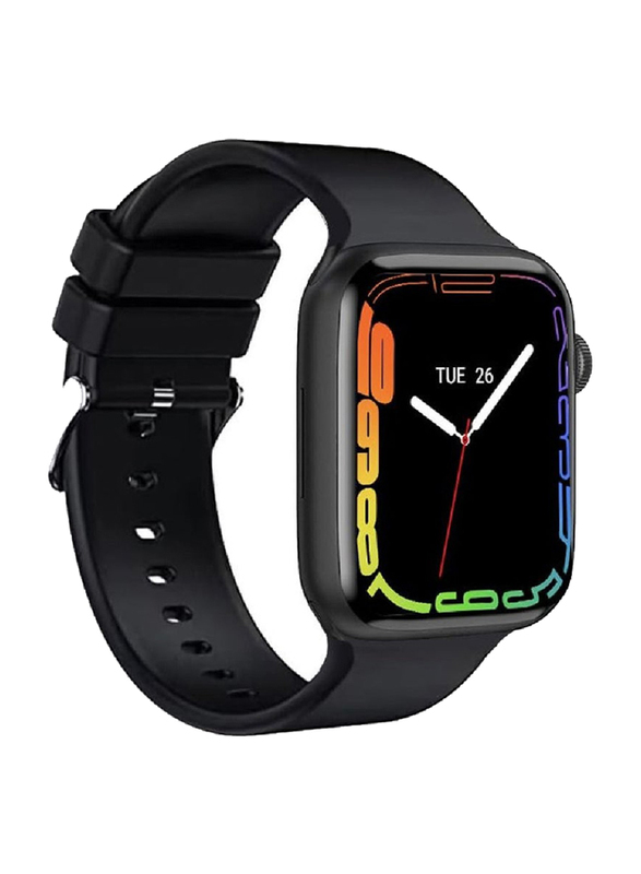 New Bluetooth Calling Full Screen Touch Heart Rate Monitoring Smartwatch, Black
