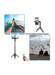 Extendable Selfie Stick Tripod with Wireless Remote Shutter for Apple iPhone 12, 11 Pro, Xs, Max, Xr, X, 8 Plus, 7, Samsung Galaxy S20, S10 Mobile Phones, Black