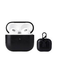 Gennext Leather Smooth Texture Protective Case Cover with Buckle for Apple AirPods 3, Black
