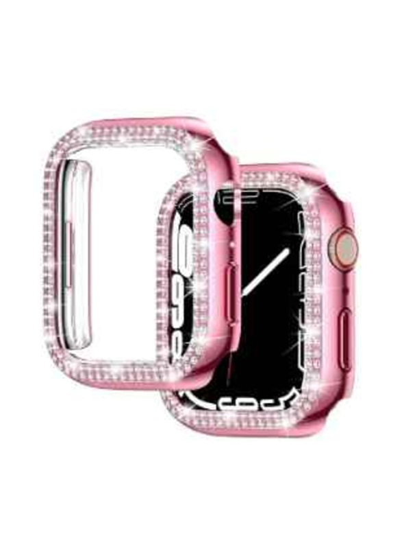 Diamond Frame Guard Shockproof Case Cover for Apple Watch 44mm, Pink