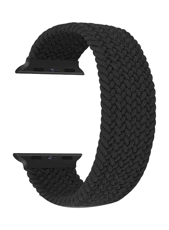 Braided Solo Loop Watch Band Compatible for Apple Watch Series 7 45mm, Black
