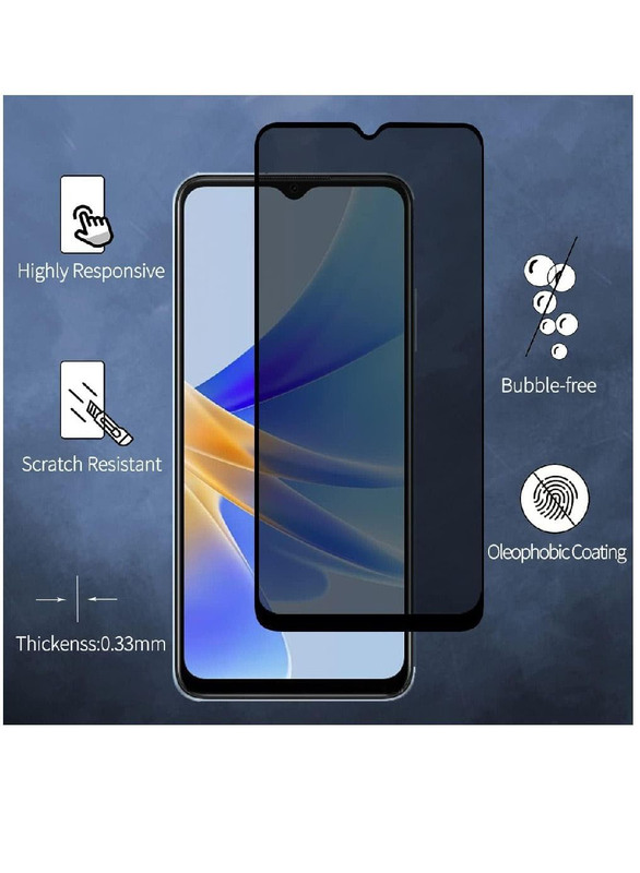HYX Huawei Nova Y70 Anti-Spy Full Screen Privacy Tempered Glass Screen Protector, 2 Pieces, Black