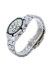 Curren Analog Watch for Men with Alloy Band, Water Resistant and Chronograph, 8084, White-Silver