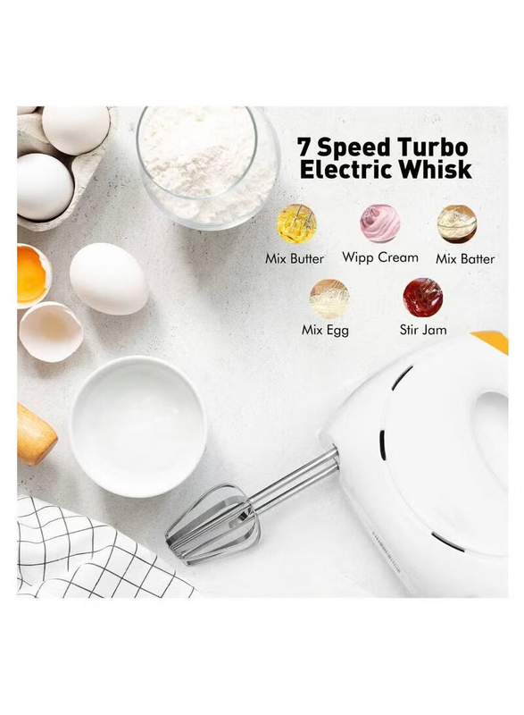 Arabest Professional Electric Handheld Food Collection Hand Mixer, 150W, White