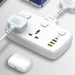 Ldnio SC2413 Universal Power Strip USB Outlet with 4 USB Port, White