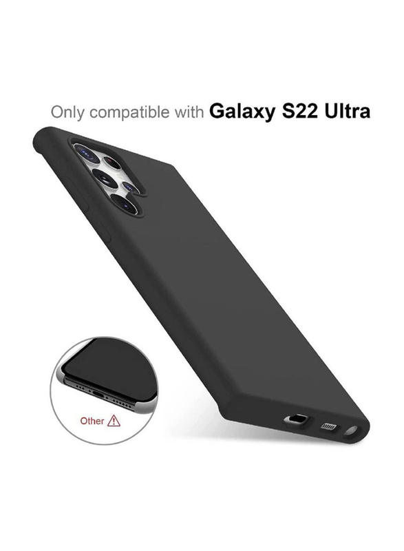 Samsung Galaxy S22 Ultra Protective Shock-Proof Soft Gel Rubber Matte Finish Designed Back Mobile Phone Case Cover, Black