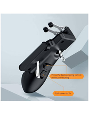 Memo Flat Six-Finger Linkage Trigger Shooting Game Controller for Tablet Phone, Black