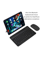 Gennext Ultra-Slim Rechargeable Portable Bluetooth English Keyboard and Mouse Combo, Black