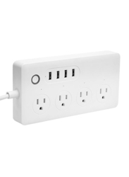 WiFi Smart Power Strip Socket Wall Charger with 4 USB Ports, White