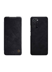 Nillkin Redmi Poco F3 Protective Leather Mobile Phone Flip Case Cover, Black