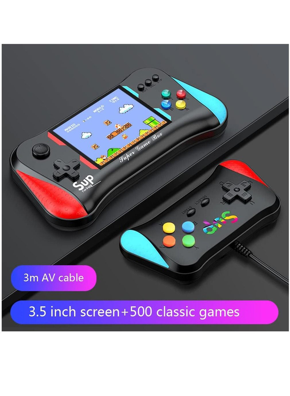 Sup Handheld Retro Game Console with 500 Classical Games, 3.5 Inch, Black