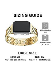 Stainless Steel Watch Band for Apple 42mm 44mm 45mm, iWatch Series 7/6/5/4/3/2/1/SE, Gold