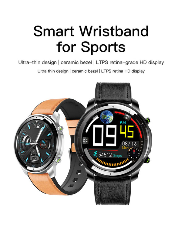 1.3-inch Bluetooth Smartwatch, 4.2 Waterproof, Multi-Sports Mode, Fitness, Black