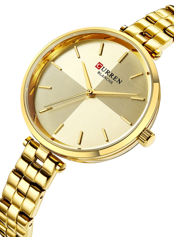 Curren Analog Watch for Women with Alloy Band, Water Resistant, 9043-5, Gold