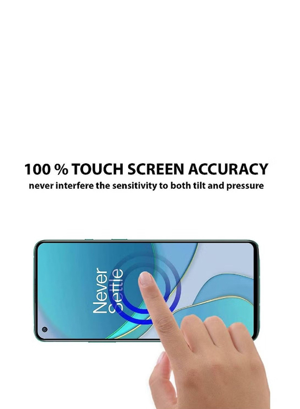 OnePlus 8T Tempered Glass Screen Protector, Clear/Black