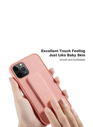 Apple iPhone 11 Pro Max Silicone Protective Mobile Phone Case Cover with Magnetic Stand, Holder, Vertical & Horizontal Hand Strap and Grip, Pink