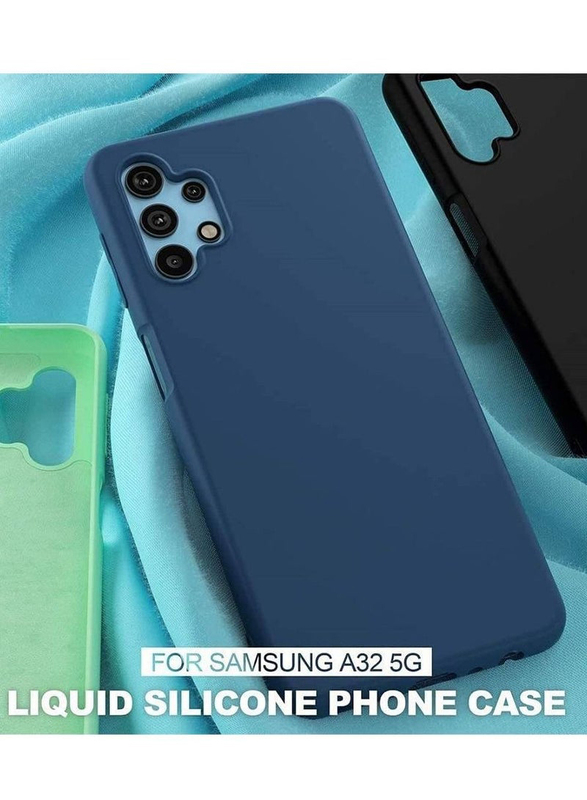 Samsung Galaxy A32 5G Silicone Gel Rubber Soft Mobile Phone Case Cover, Blue