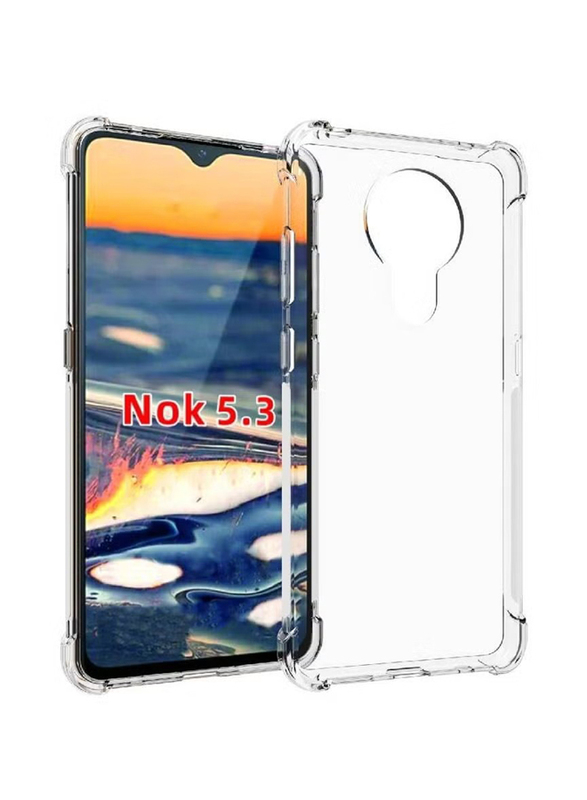 Nokia 5.3 Soft Lightweight Shock Absorbing TPU Bumper Back Mobile Phone Case Cover, Clear