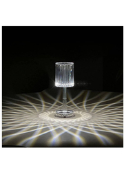 XiuWoo Modern Crystal Table Lamp, White