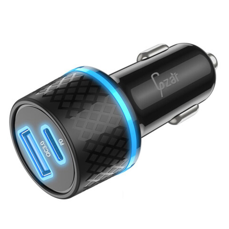 Gzar 42.5W Super Fast Car Charger Adapter, Black