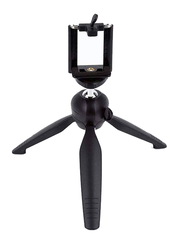 Mini Tripod with Phone Holder Clip, Black