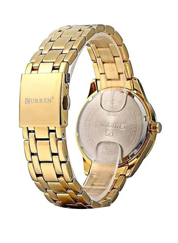 Curren Analog Watch for Women with Stainless Steel Band, Water Resistant, Cu9010GG, Gold