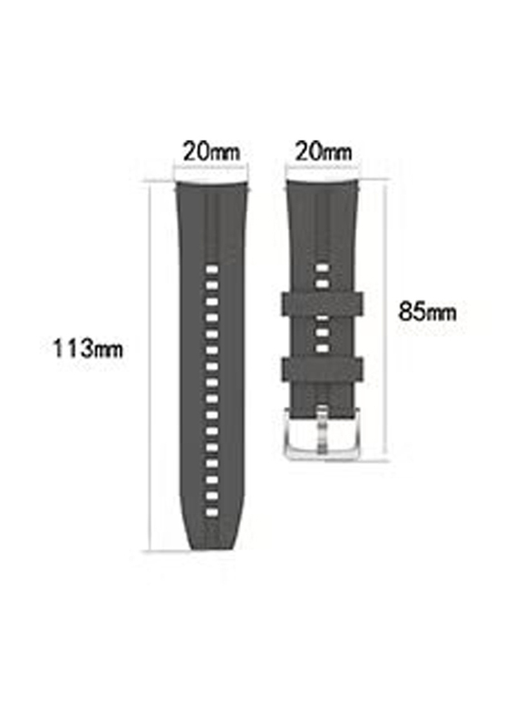 Replacement Strap for Huawei GT 2 42 mm/Honor Magic Watch 2 42mm, Black