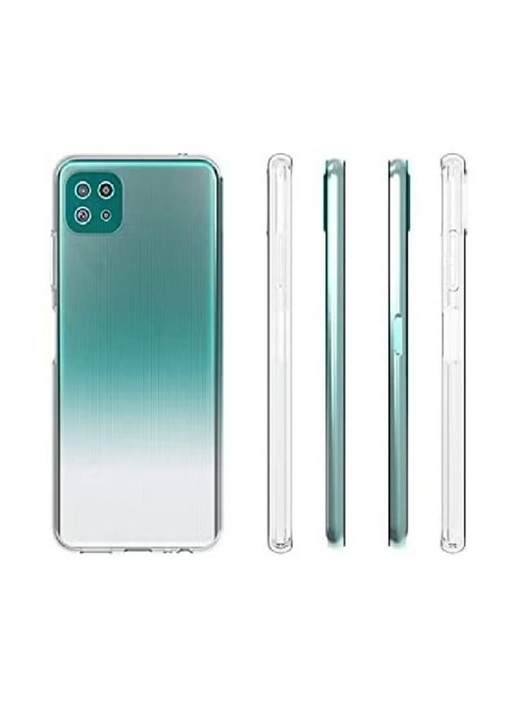 Samsung Galaxy A22 5G Transparent Crystal Clear Shockproof TPU Bumper Cell Mobile Phone Case Cover, Clear