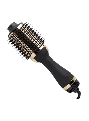 Arabest Professional Hot Air Styler One Step Hair Dryer & Volumizer Hair Straightener Brush Comb, Black/Gold