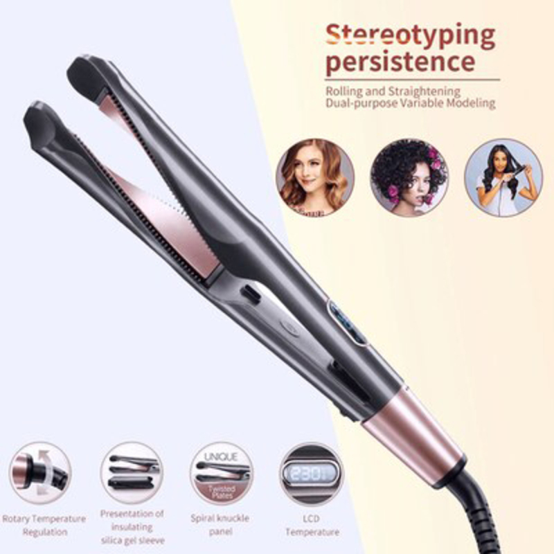 KKMoon 2-In-1 Professional Flat Iron LED Hair Straightener, Black