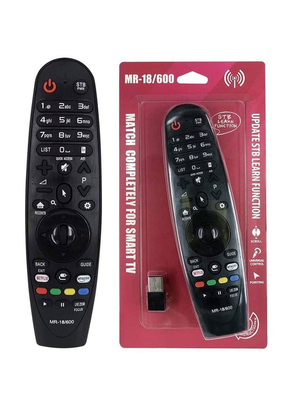 MR-18/600 Replacement Magic TV Remote Control for Most LG Televisions Smart TVs Netflix & Prime Hot Button, Black