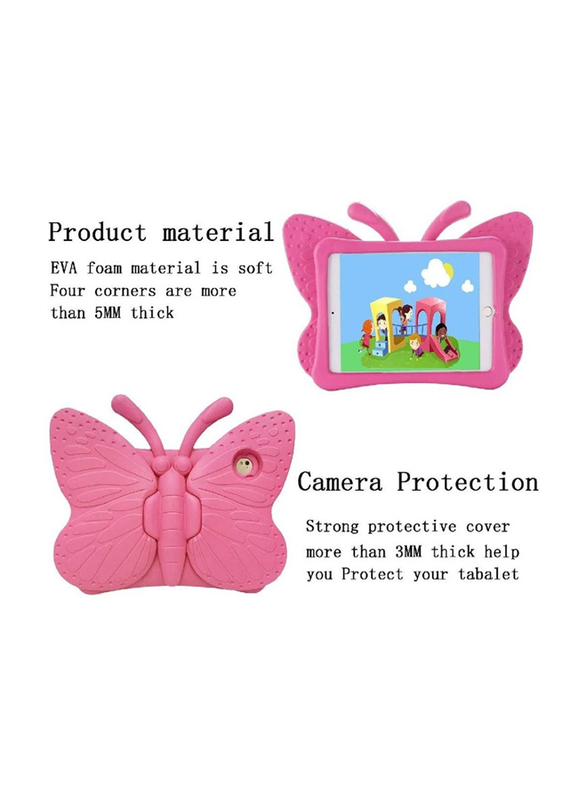 Apple iPad Air 9.7-inch Kids EVA Butterfly Stand Light Weight Tablet Case Cover, Rose Pink