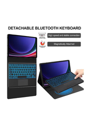 Backlit Touchpad Keyboard Case for Samsung Galaxy Tab S9 FE+, S9 Plus 12.4 Inch 2023, Black