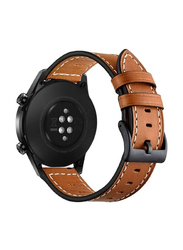 Genuine Leather Replacement Band for Huawei Watch GT2 Pro/GT2e/GT2 46mm/GT Active/ Huawei Watch GT, Brown