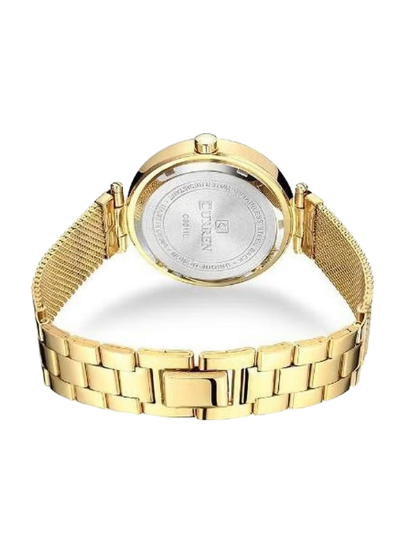 Curren Analog Watch for Women with Stainless Steel Band, Water Resistant, 9011, Gold-Silver