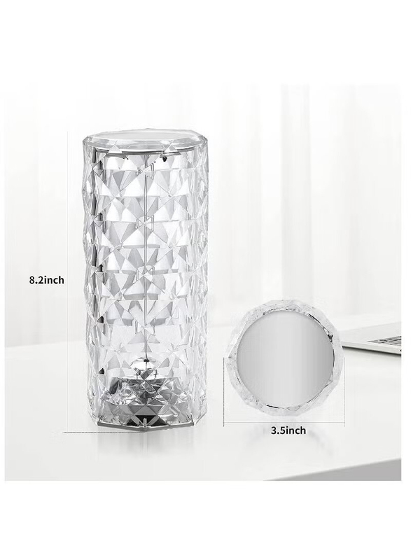 XiuWoo Crystal Diamond 3D Rose Table Lamp with Remote and Touch Control, Multicolour