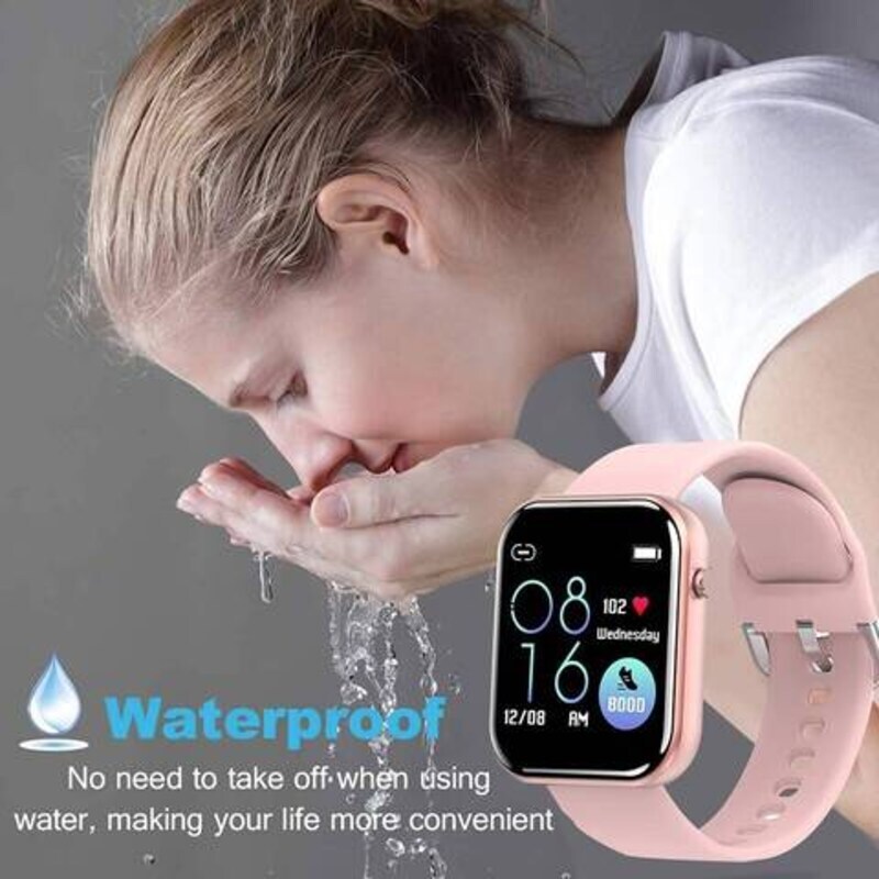 Full Touch Screen Bluetooth and Heart Tracker Smartwatch, Pink