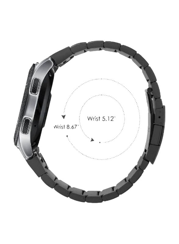 Stainless Steel Smartwatch Wrist Strap Band for Samsung Galaxy Watch 46mm/Gear S3/Huawei Gt/2, Black