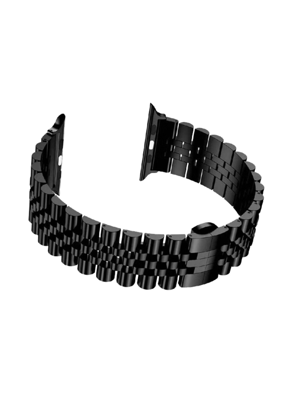 Stainless Steel Solid Strap Metal Bracelet for Apple Watch Series 7/6/5/4/3/2/SE 40mm/38mm, Black